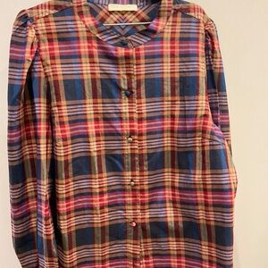 Ulla Johnson plaid silk blouse